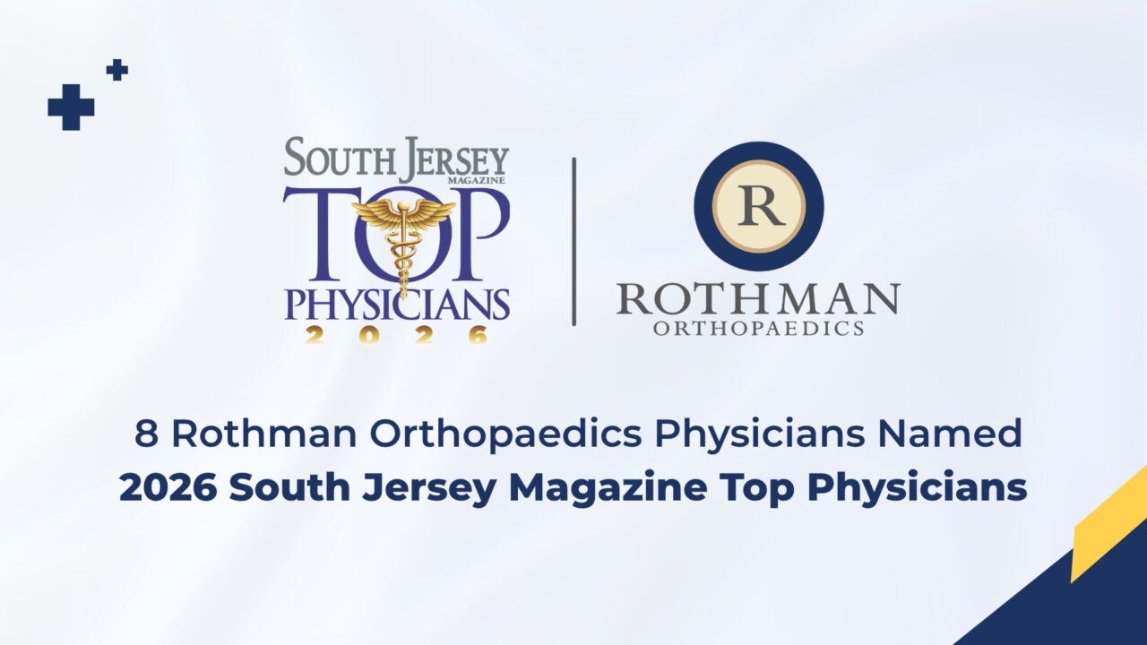 8 Rothman Orthopaedics Physicians Named 2026 South Jersey Magazine Top Physicians. 2026 Top Physicians logo and Rothman Orthopaedics logo.